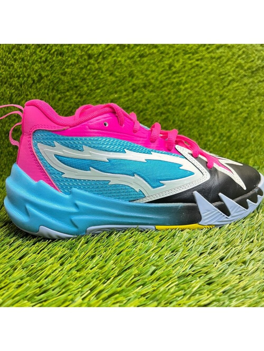Puma Scoot Zeros Northern Light Girls Size 4.5Y Blue Pink Running Shoes Sneakers